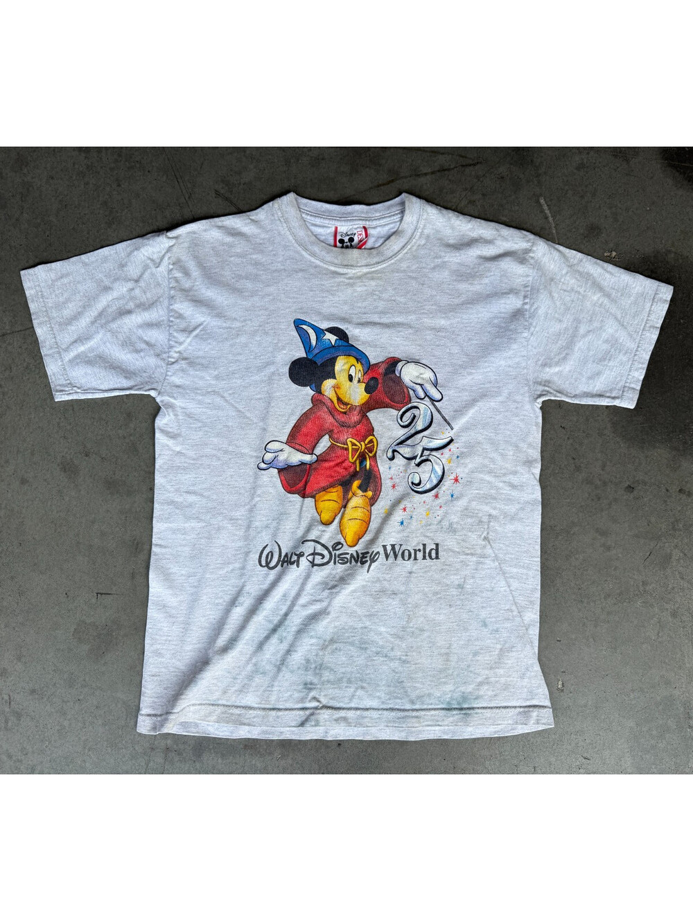 VTG Kids Sz Large (14-16) Disney Design Mickey Mouse White Shirt - Minor Flaw